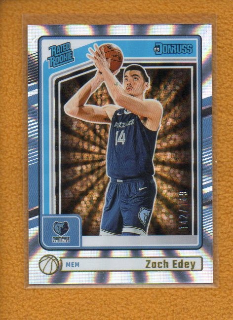 Zach Edey 2024-25 Donruss Rated Rookie Holo Laser RC #239 /149