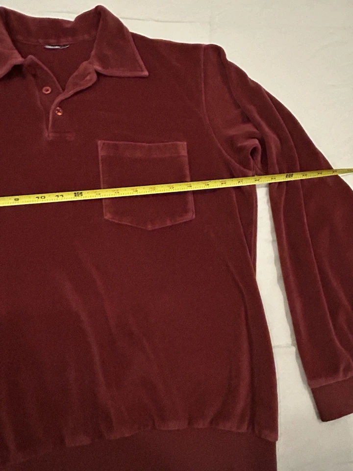 Camisa para Hombres John Blair XL Rojo Terciopelo Bandas Pullover Bolsillo De Colección Acogedora Foto 4 de 4