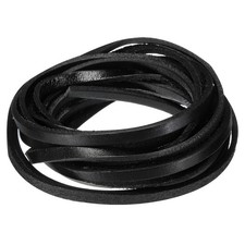 3.3 Yards 5mm Flat Leather Cord Leather Lacing Strips for DIY Crafts Black