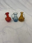 Vintage Mid Century Modern Crackle Glass Mini Pitchers Set of 3 Blenko / Pilgrim