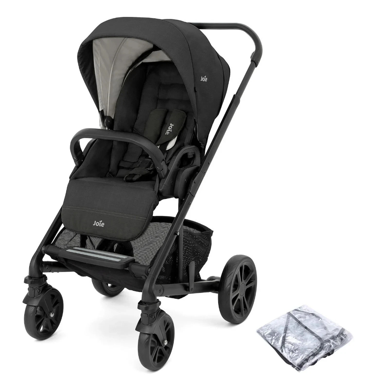 Joie Chrome Pushchair 4 Wheel Stroller Shale Lightweight Compact Pushchair