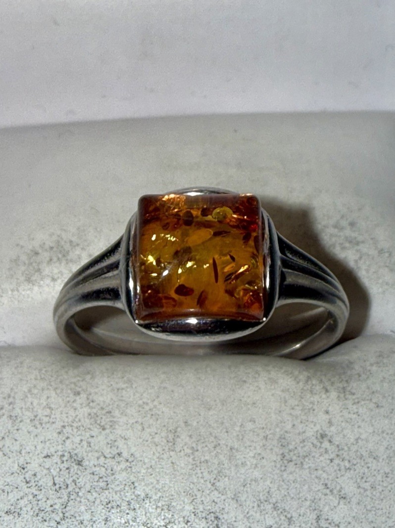 ESTATE Solid Sterling Silver Large Cabochon-Cut N… - image 1