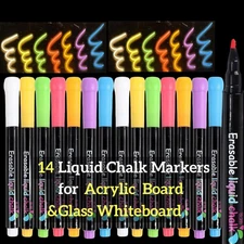 14-Color Neon Markers for LED Note Board - for Kids Drawing Board, for Acrylic D
