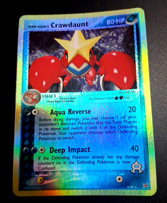 Pokemon Team Aqua s Crawdaunt 2/95 Holo Rare LP Fast Ship