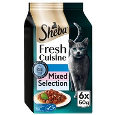 96 x 50g Sheba Fresh Cuisine Taste of Tokyo Cat Food Pouches Mixed Selection 5.83 per kilo