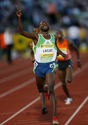 Bernard Lagat of the United States wins the Men's 5000 metres duri- Old Photo