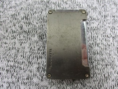 Bugatti Cigar Punch Cutter Clip Silver Tone Metal Double Hole Accessory Works