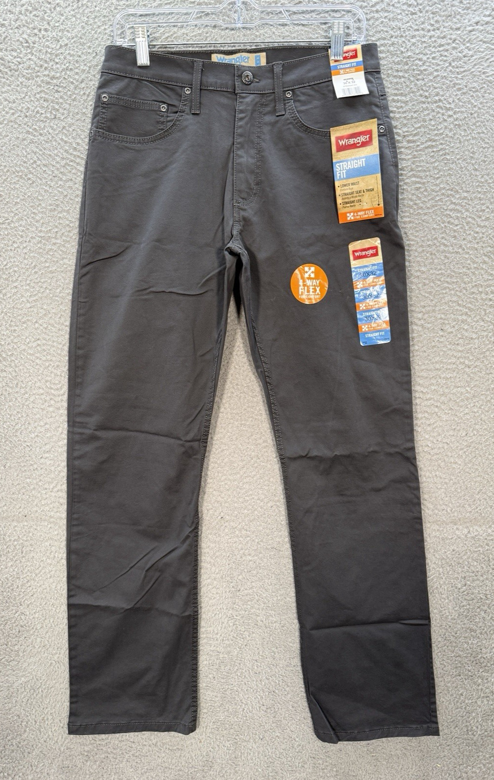 S 30x33 Gray Straight Fit 4 Way Flex Stretch Workwear Grunge