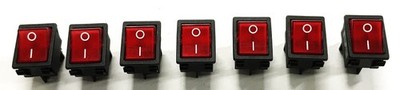 E-Switch Snap-in Rocker Switch R5BBLKREDFF2 [Lot of 7] NOS