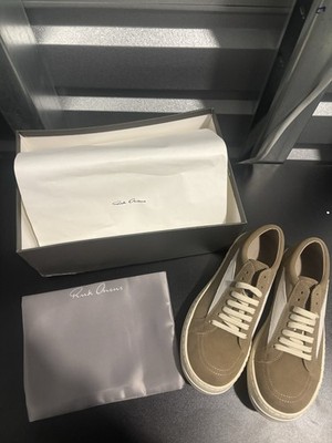 Rick Owens Abstract Low Sneks Men s Brown/White Suede Low Top DU22S2842