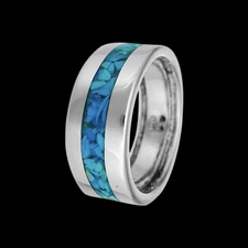 925 Sterling Silver Navajo Ring • Loop Ring • Natural Turquoise Gemstone •...