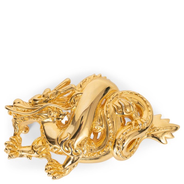 73843 Auth KIESELSTEIN-CORD Gold Art Bronze DRACHE Gürtelschnalle