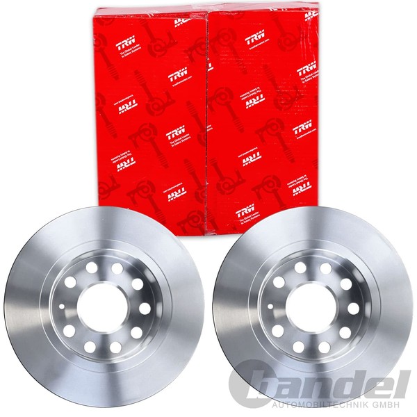 2X TRW Bremsscheiben 253Mm Voll Hinten Passend FÜR Audi A3 Seat Altea Leon-image