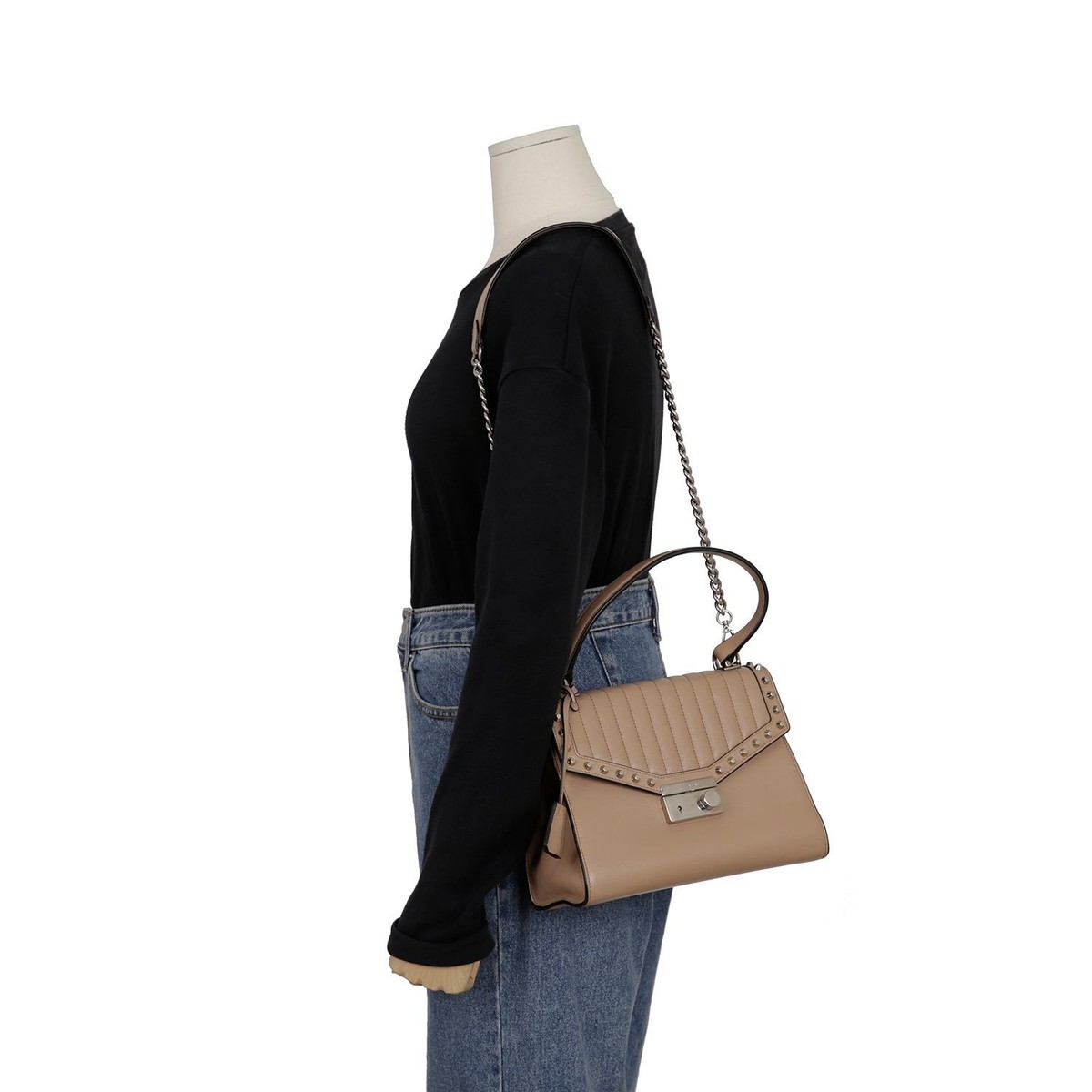 セール★PRADA★1BC199 Prada 1BN009 Studded Lock Tote Crossbody 129243230 | eBay