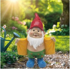 NAUGHTY FLASHER GARDEN GNOME LARGE 9" GARDEN ORNAMENT NEW AND BOXED L&P