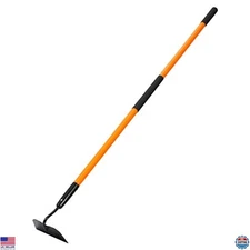 Heavy Duty Garden Hoe Tool with 58" Fiberglass Handle for Weeding and