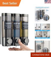 Shampoo and Conditioner Dispenser, Shower Dispenser 3 Chamber No Drill Shampo...