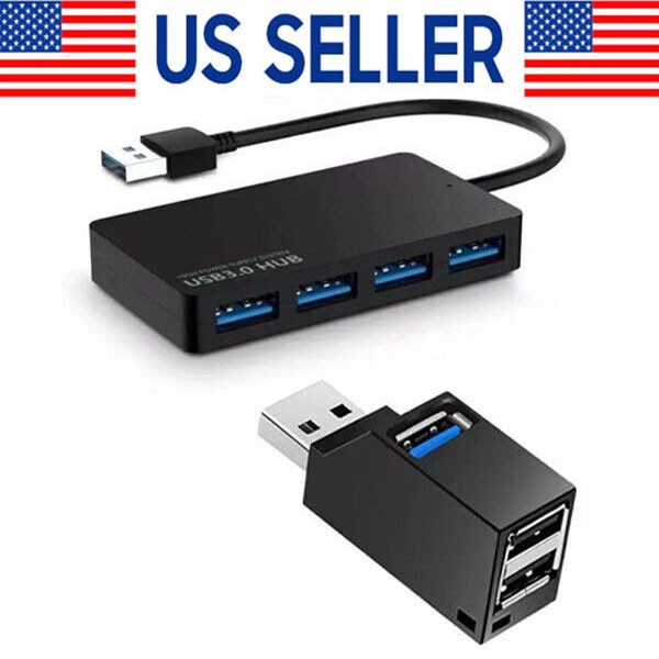 Hub USB 3.0 de 4 puertos, adaptador, cargador y transferencia de datos, slim, súper velocidad, para PC, Mac, laptop y computadora de escritorio