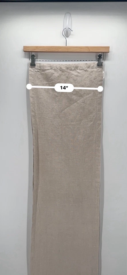 Corredor de Mesa 100% Lino 14x55 Tostado Sólido, Beige Foto 4 de 4