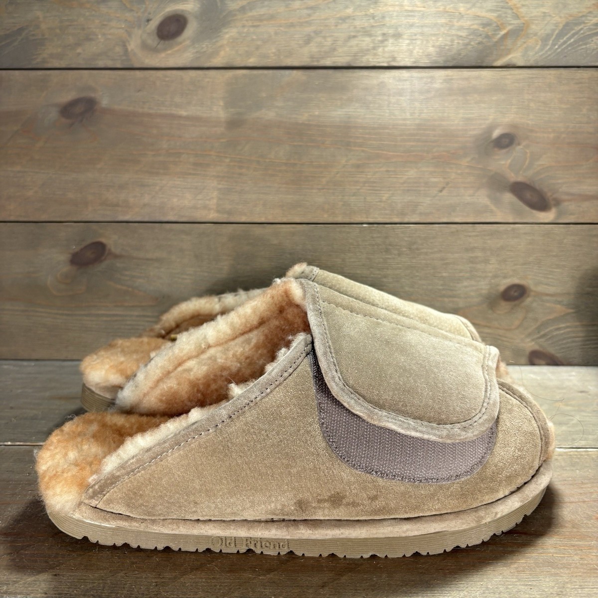 old friend mens size 10 shoes brown suede shearling lined comfort