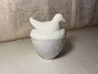Avon Milk Glass Nesting Dove Covered Dish Vintage 1970s HON