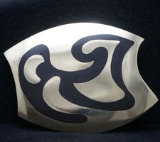 XB03157 REALLY NICE VINTAGE 1970s ABSTRACT ARTWORK FASHION UNISEX BELT BUCKLE