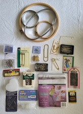 Pins Needles Embroidery Hoops Sewing Notions Lot