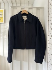 Cos Cropped Waisted Jacket Silver Zip Size 40 UK 12 Slim Fit Superb Condt