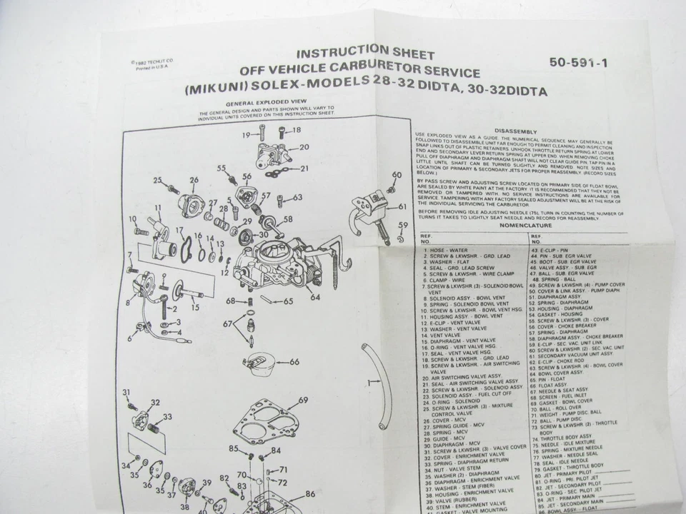 Beck 162-9540 Carburetor Rebuild Kit For 1980 Dodge 28-32 DIDTA 30-32 DIDTA - Image 3 of 4