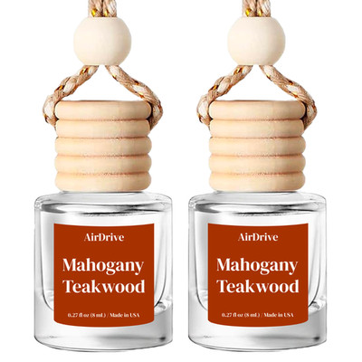 Car Air Freshener 2pcs Mahogany Teakwood Car Diffuser Woody Fragrance Oil