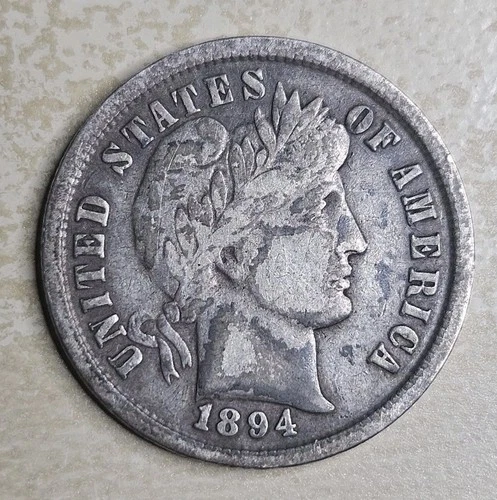 1894 P Barber Dime Silver 10c VF Very Fine Almost XF Key Date