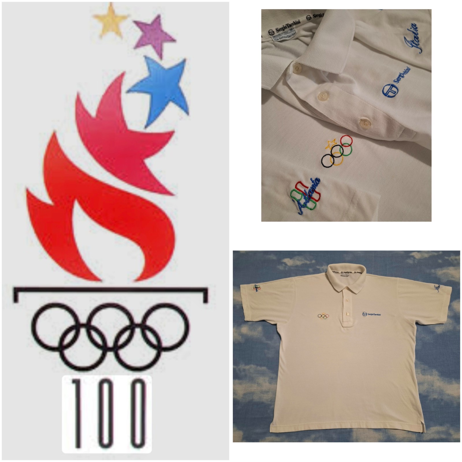 SERGIO TURKEYS POLO SHIRT Olympic Games ATLANTA 1996 size M Made in Tunisia RARE