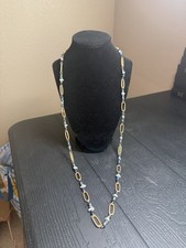 PERIWINKLE BY BARLOW FINE FASHION JEWELRY GOLD TONE NATURAL STONES NECKLACE NEW