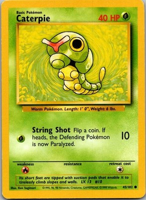 Caterpie 045/102 Base Set Common Normal NM/LP