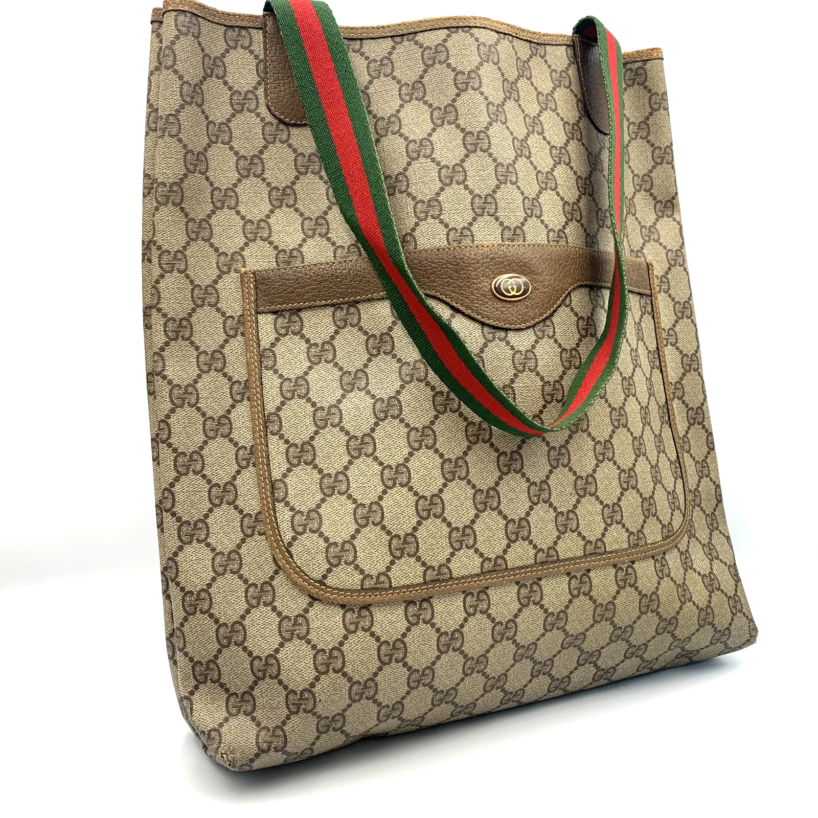 Sac fourre tout vintage Gucci Sherryline PVC authentique