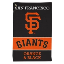 SAN FRANCISCO GIANTS ALL PURPOSE GOLF TAILGATE TOWEL 16"X25" HOOK AND GROMMET 