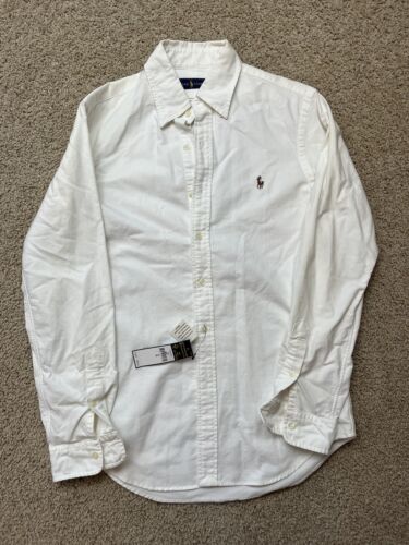 Polo Ralph Lauren uomo vestibilità classica 100% cotone Oxford bianca taglia small NUOVA - Foto 1 di 6
