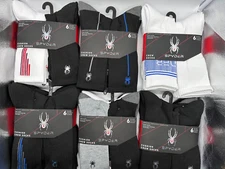 NEW 6 PAIRS PACK MEN'S SPYDER CREW SOCKS  SIZE 6-12 HALF CUSHION ARCH SUPPORT