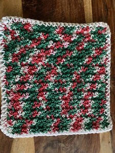 2 handmade cotton crocheted dishcloths - 100% Cotton!
