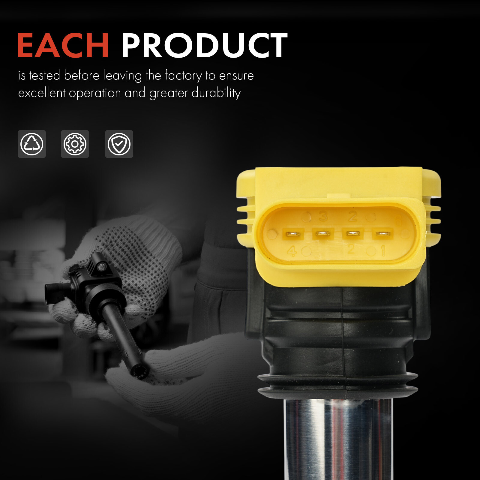 5x Yellow Ignition Coil for Volkswagen Jetta Passat Golf Beetle Audi Lamborghini