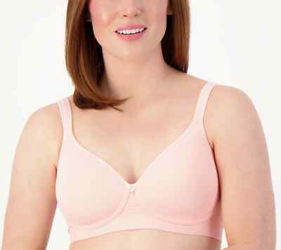 Breezies Lace Effects Full Coverage Seamless Wirefree Bra Rose Petal 38C A463929