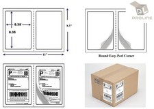 200 Quality Perforated Round Corner Shipping Labels 2 Per Sheet 8.5" x 5.5"