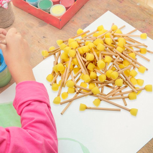 10 Pcs PAINTING BRUSH Toddler Child Sponge for Crafts Diy Round Brushes
