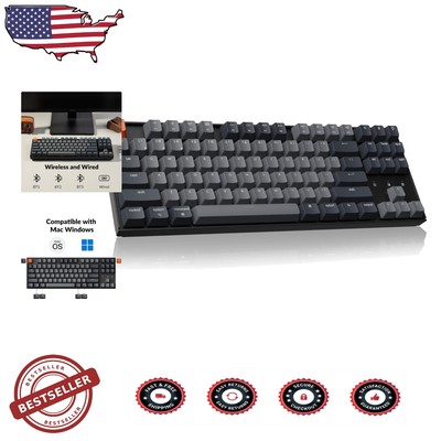 White Backlit Wireless Mechanical Keyboard for Mac & Windows - Ergonomic Design