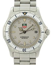 Tag Heuer 34mm Midsize Professional 2000 Series Watch Silver Dial Ref 972.013-2!