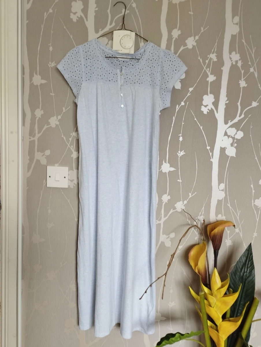 M S Sleep Well Pure Cotton Night Dress UK 6 Longer Length Nightie