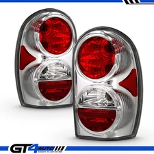 Chrome Replacement Tail Light Pair Set for 2002-2005 Jeep Liberty Left Right
