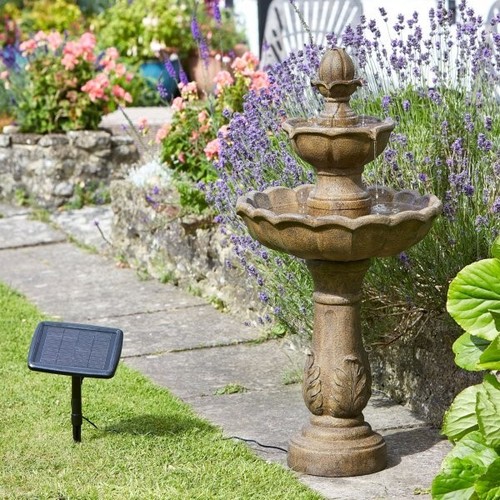 Fuente de agua en cascada extra grande con energía solar jardín exterior - Imagen 3 de 24