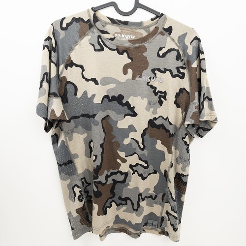 Kuiu ULTRA Merino 120 LT SS Crew-T Shirt Men’s Medium Vias Camo Wool Base Layer