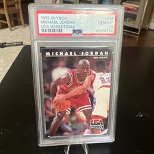MICHAEL JORDAN PSA 10 - 1992  SKYBOX USA BASKETBALL #37 BULLS DREAM TEAM